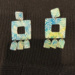 NEW Lightweight Palm Print Polymer Clay Earrings